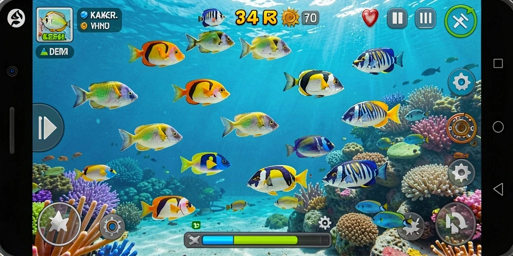 Tampilan menarik dari gameplay Tembak Ikan di 34R.
