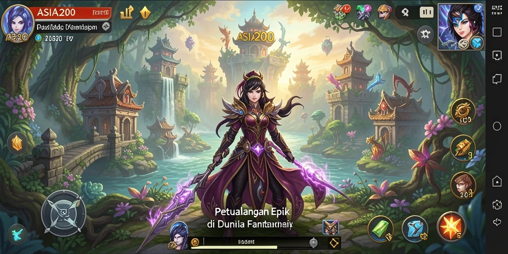 Menampilkan layar pertarungan epik dalam gameplay ASIA200.