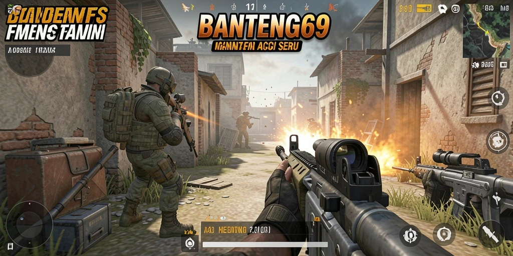 Tangkapan layar BANTENG69 menampilkan aksi seru dalam permainan FPS.