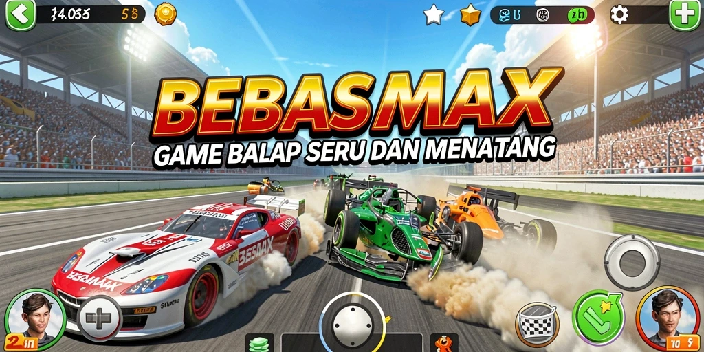 Tampilan gameplay seru dari balapan di BEBASMAX.