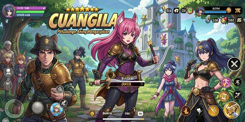 Tangkapan layar CUANGILA menampilkan aksi seru dalam dunia Anime.