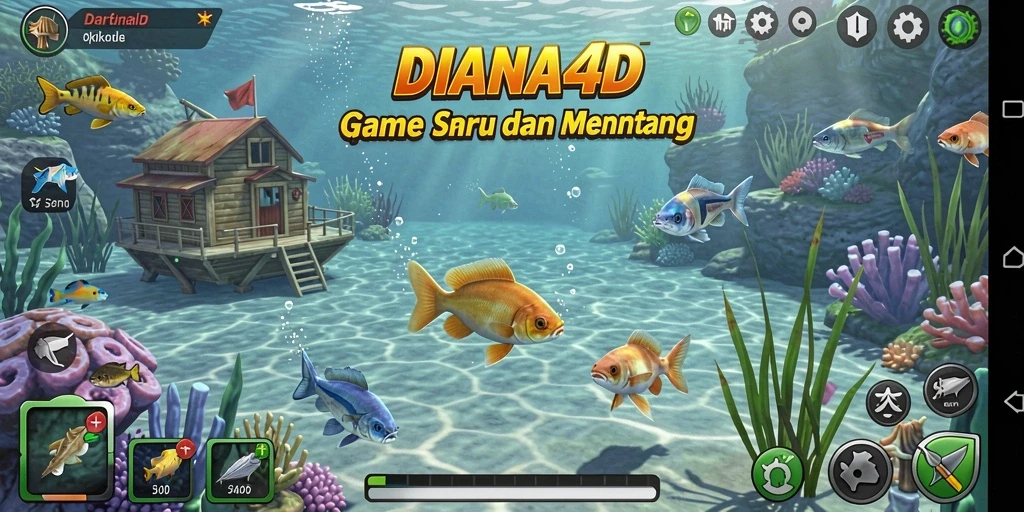 Tangkapan ikan menakjubkan dalam DIANA4D dengan grafis luar biasa.