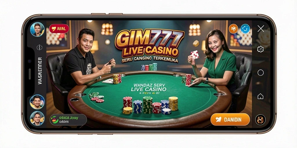 Tampilan gameplay Live Casino GIM777 yang mendebarkan dan interaktif.