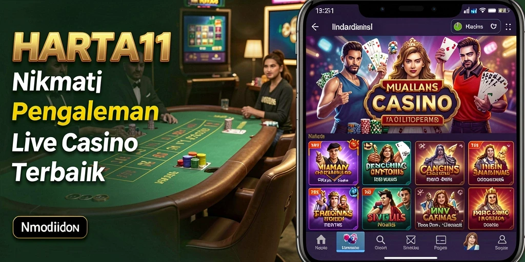 Tampilan gameplay HARTA11 dengan dealer live yang profesional.