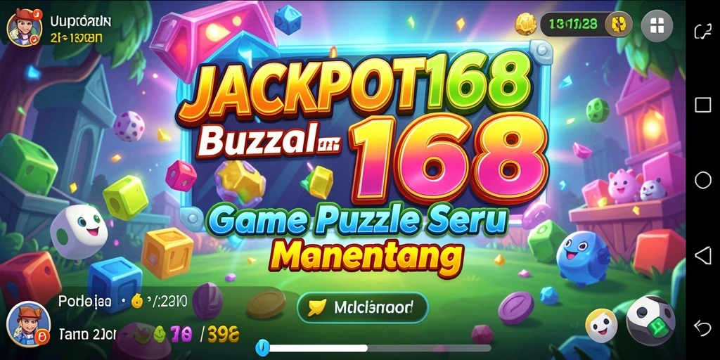 Screenshot utama JACKPOT168 menampilkan gameplay Puzzle yang menantang.