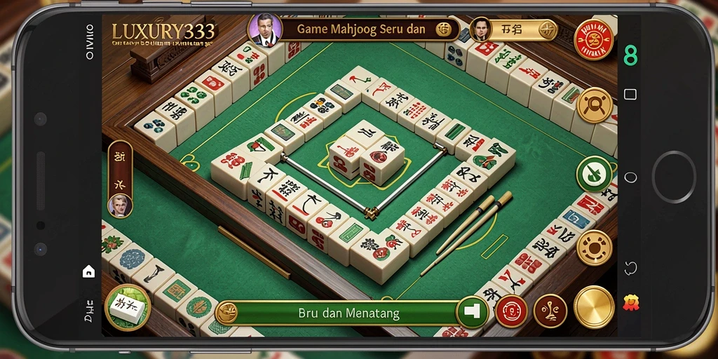 Screenshot gameplay LUXURY333 menunjukkan tantangan Mahjong yang menarik.