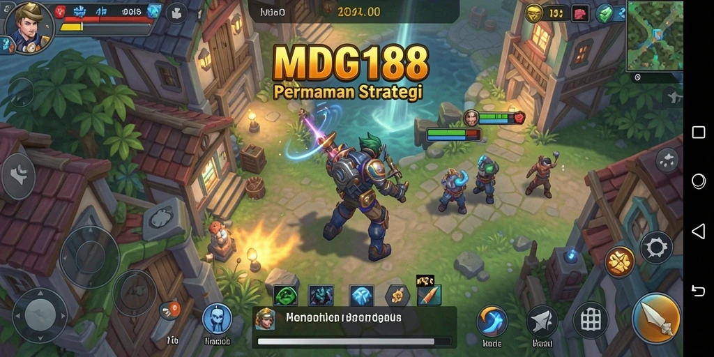 Screenshot gameplay MDG188 dengan aksi pertempuran strategis.