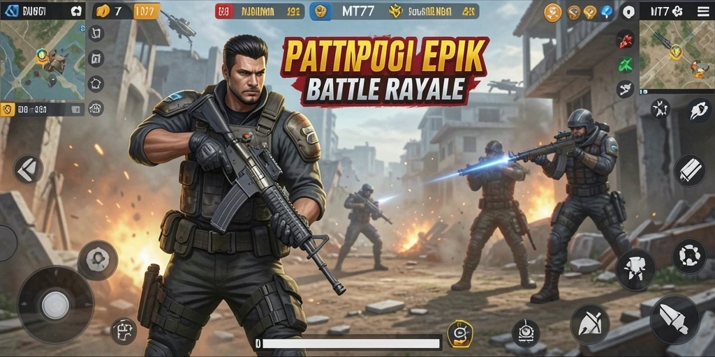Tampilan gameplay seru dan mendebarkan di MT777 Battle Royale.