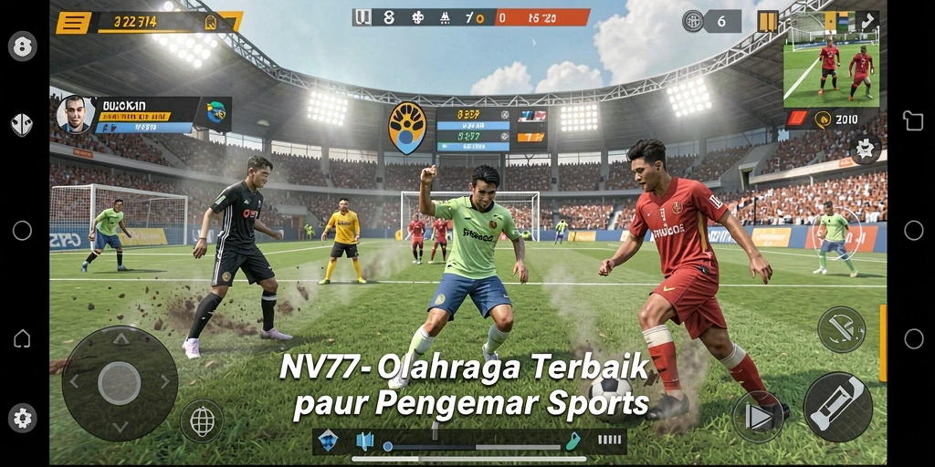 Screenshot gameplay NV77 menampilkan aksi olahraga yang mendebarkan.