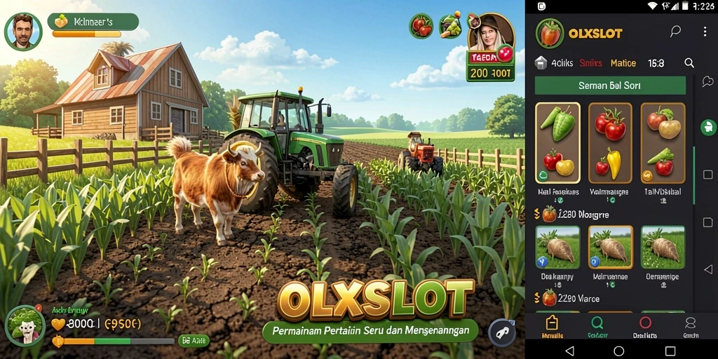 Gameplay seru dalam OLXSLOT dengan berkebun dan merawat hewan.