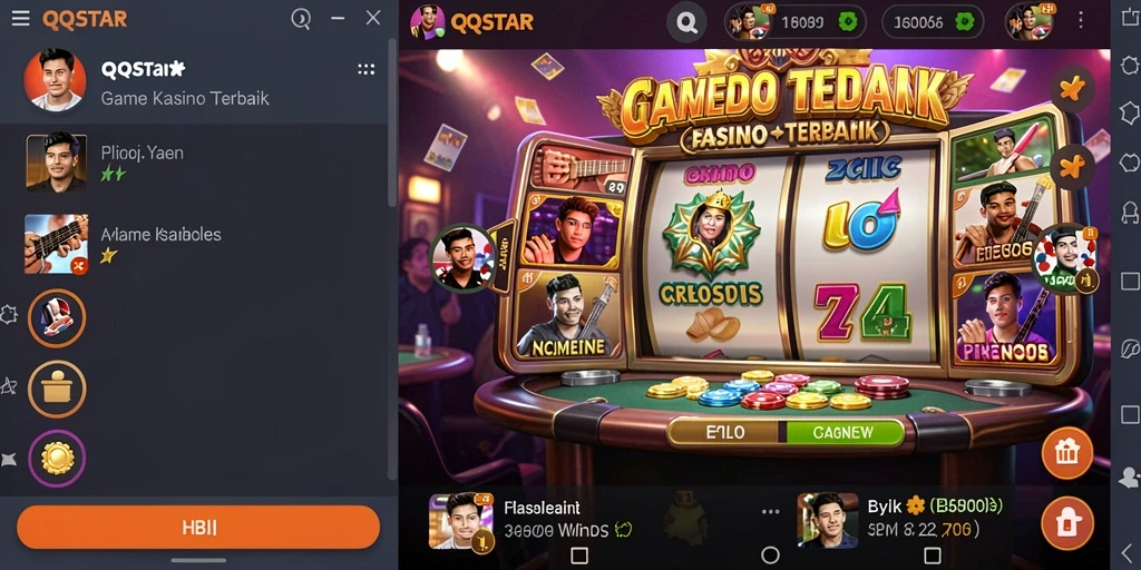 Tampilan gameplay seru dari QQSTAR yang penuh warna.