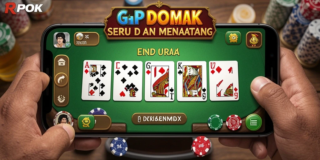 Tangkapan layar gameplay RPOK menampilkan permainan Domino yang seru.