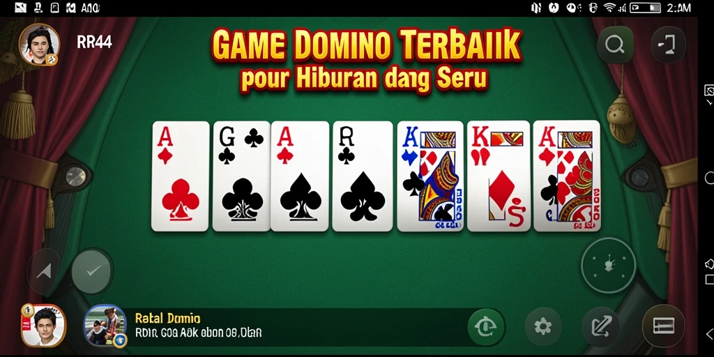 Tampilan menawan dari gameplay Domino di RR44.