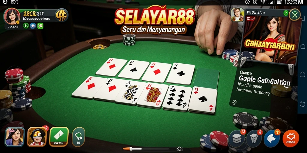 Tampilan gameplay seru dan interaktif SELAYAR88 Gaple.