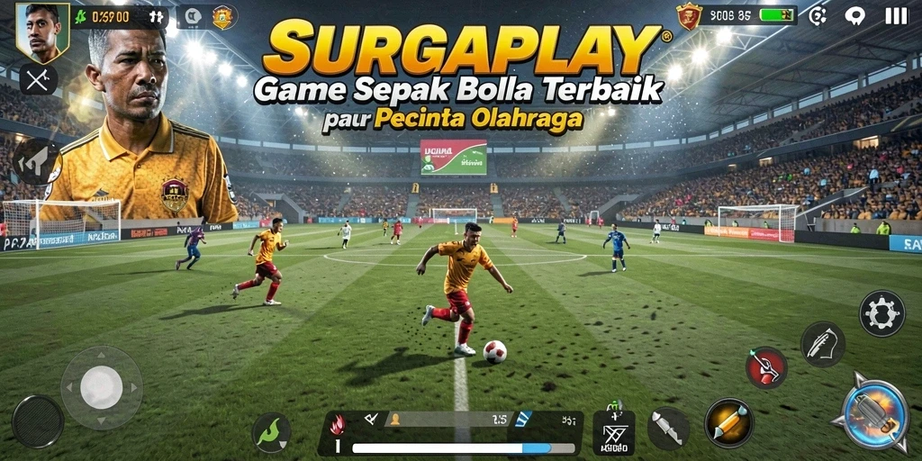 Gameplay menarik SURGAPLAY dengan aksi sepak bola yang mendebarkan.