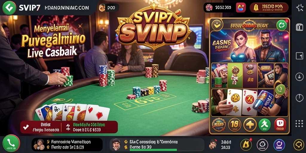Gameplay Live Casino yang mendebarkan di SVIP7 dengan dealer langsung.