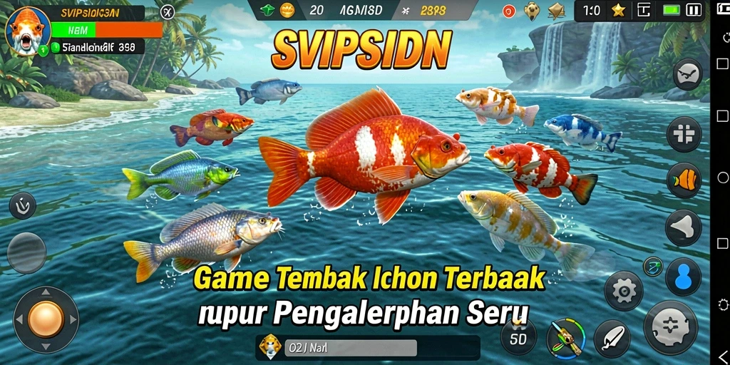 Tampilan gameplay seru dari SVIPSIDN saat membidik ikan.