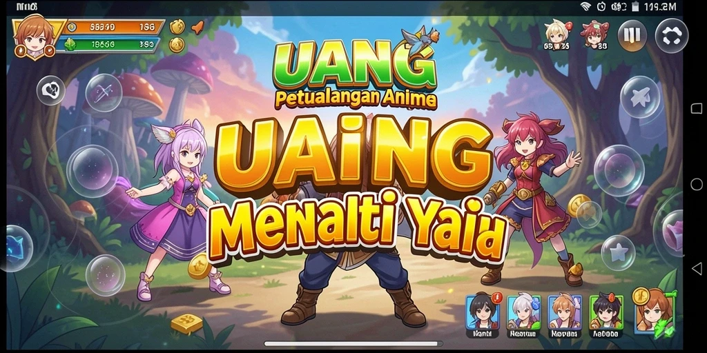 Screenshot menampilkan karakter dan aksi seru di UANG.